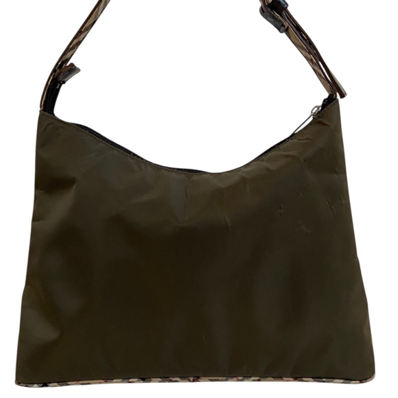 Authentic Burberry Nylon Shoulder Bag – Army Green, Nova Check, Zip Closure - Picture 12 of 16